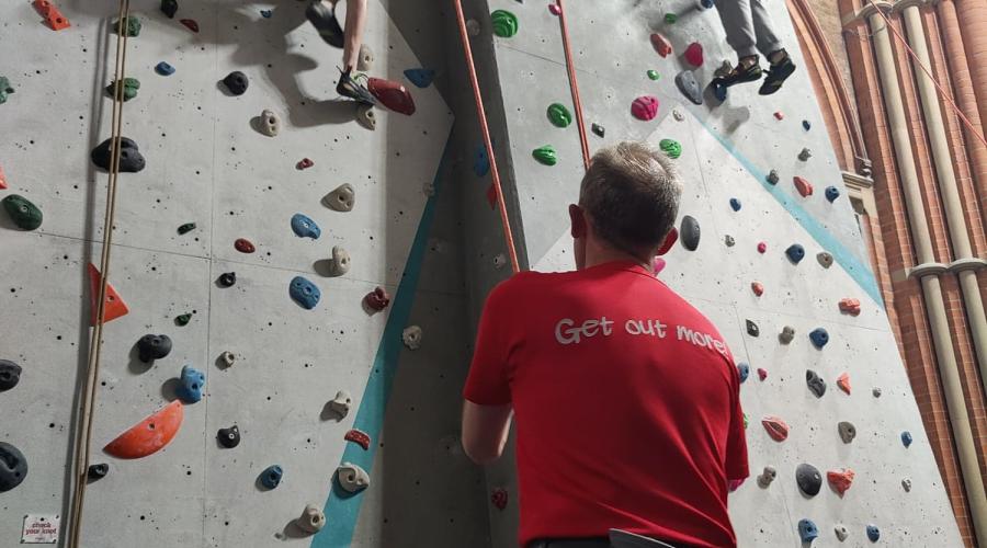 climbers doing ropework