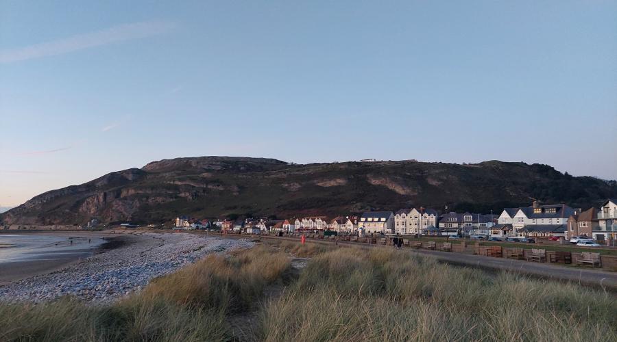 Great Orme Llandudno seen at dusk from the north shore