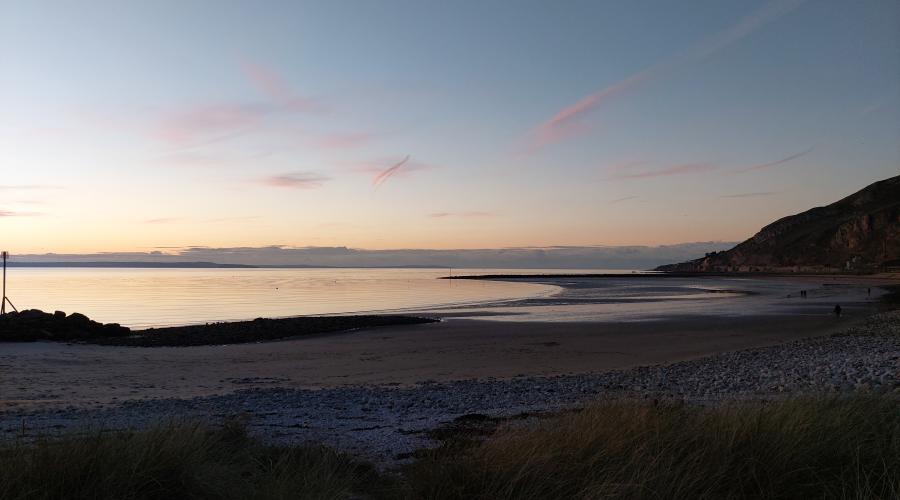 Great Orme Llandudno seen at dusk from the north shore