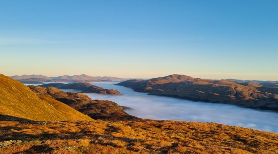Ben Ledi summit on a fine winter morning