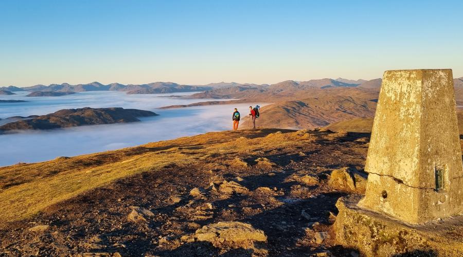 Ben Ledi summit on a fine winter morning