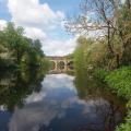 Classic view upstream to Yarm Bridge and Yarm Railway Viaduct