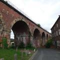 Classic view upstream to Yarm Bridge and Yarm Railway Viaduct