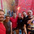 Two smiling climbers at Redpoint climbing centre