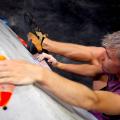 Bouldering along a wall