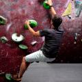 Bouldering along a wall