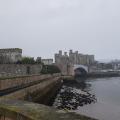 Conwy castle with the rainbow behind